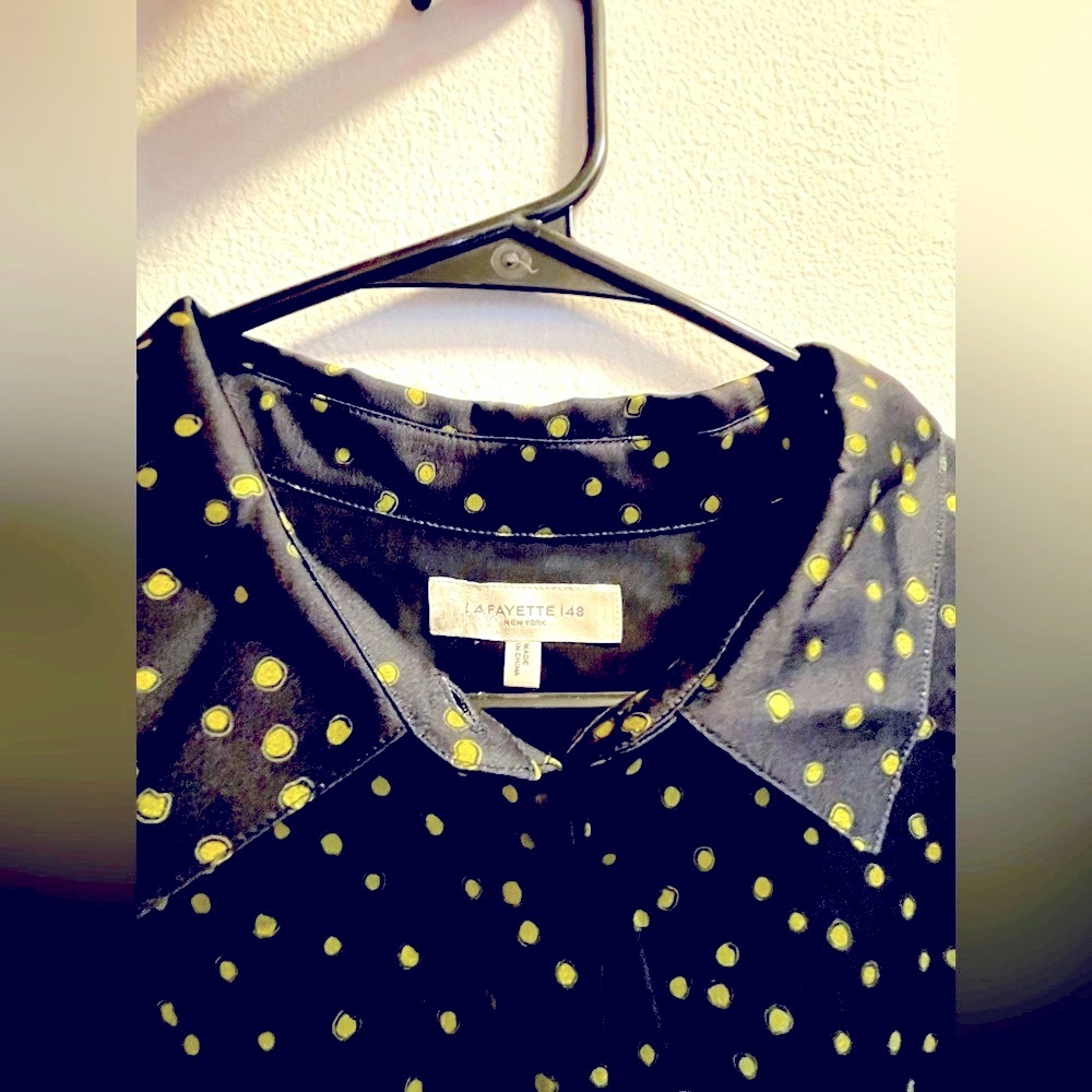 LAFAYETTE 148 - Scottie Painterly Dots Charmeuse Blouse - NWT - Picture 6 of 8